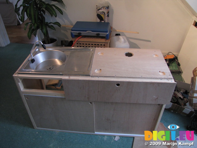 SX09725 Sink and worktop of campervan kitchen unit